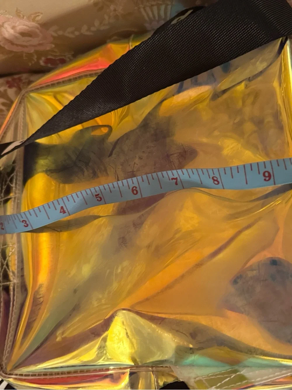 Victoria's Secret PINK Clear Iridescent transparent Backpack gold LAS VEGAS